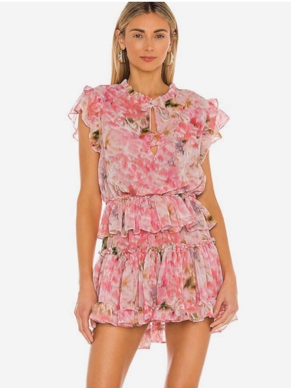 MISA Los Angeles Lilian Dress in Taza Floral Pink Size XS